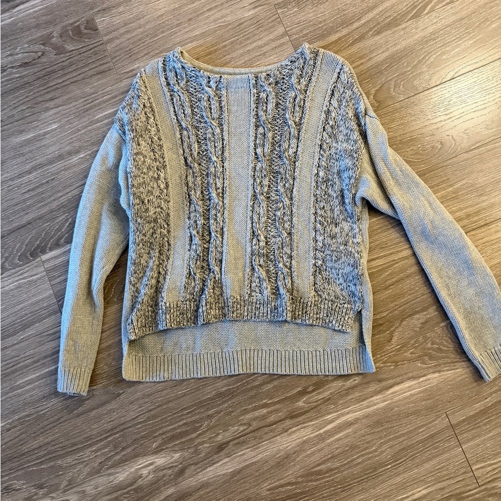 Armani Exchange Gray Cable Knit Sweater